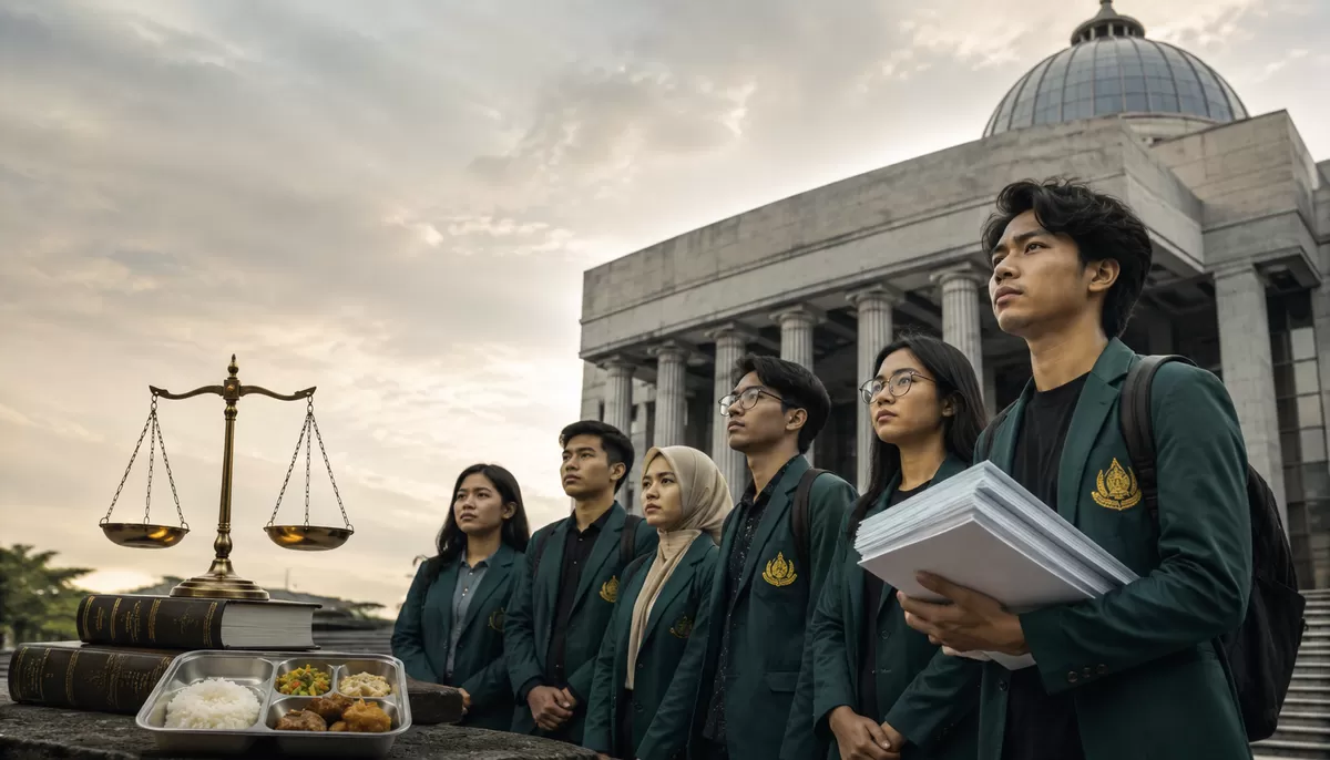 Ilustrasi Aliansi BEM UI ikut masuk ke polemik MBG (Desain AI)