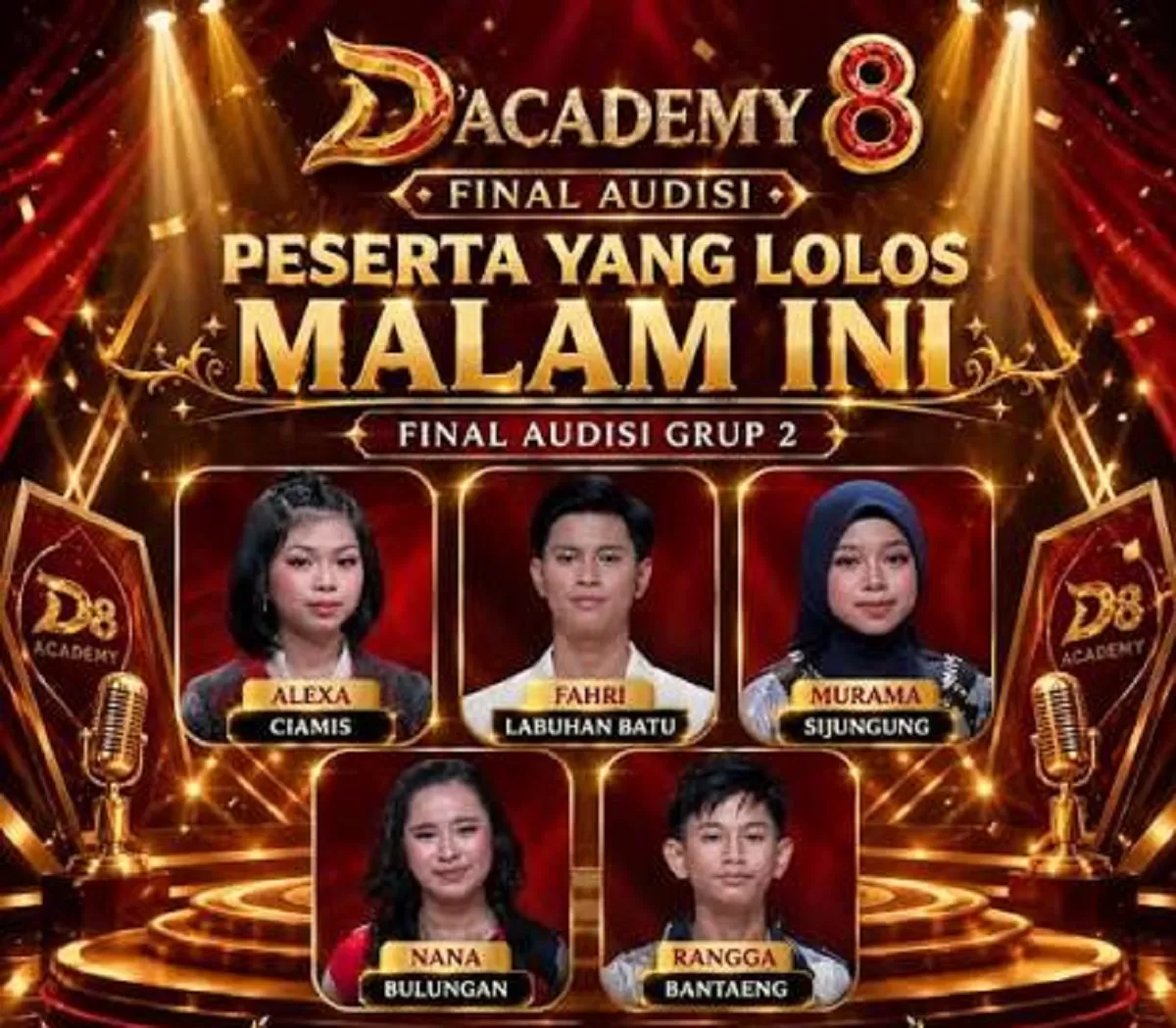 Peserta Final Audition Dangdut Academy 8 Grup 2