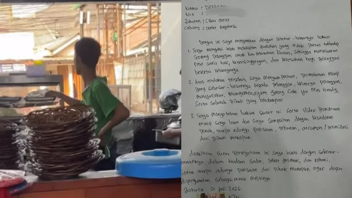 Momen viral karyawan resto ayam di Jagakarsa ledek anak disabilitas. (Threads/taurus_lia12 - Instagram/ayammashendy)