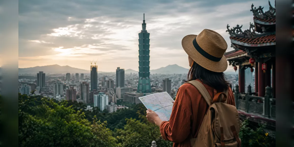 Ilustrasi Taiwan perpanjang bebas visa bagi 3 negara ASEAN (Desain AI )