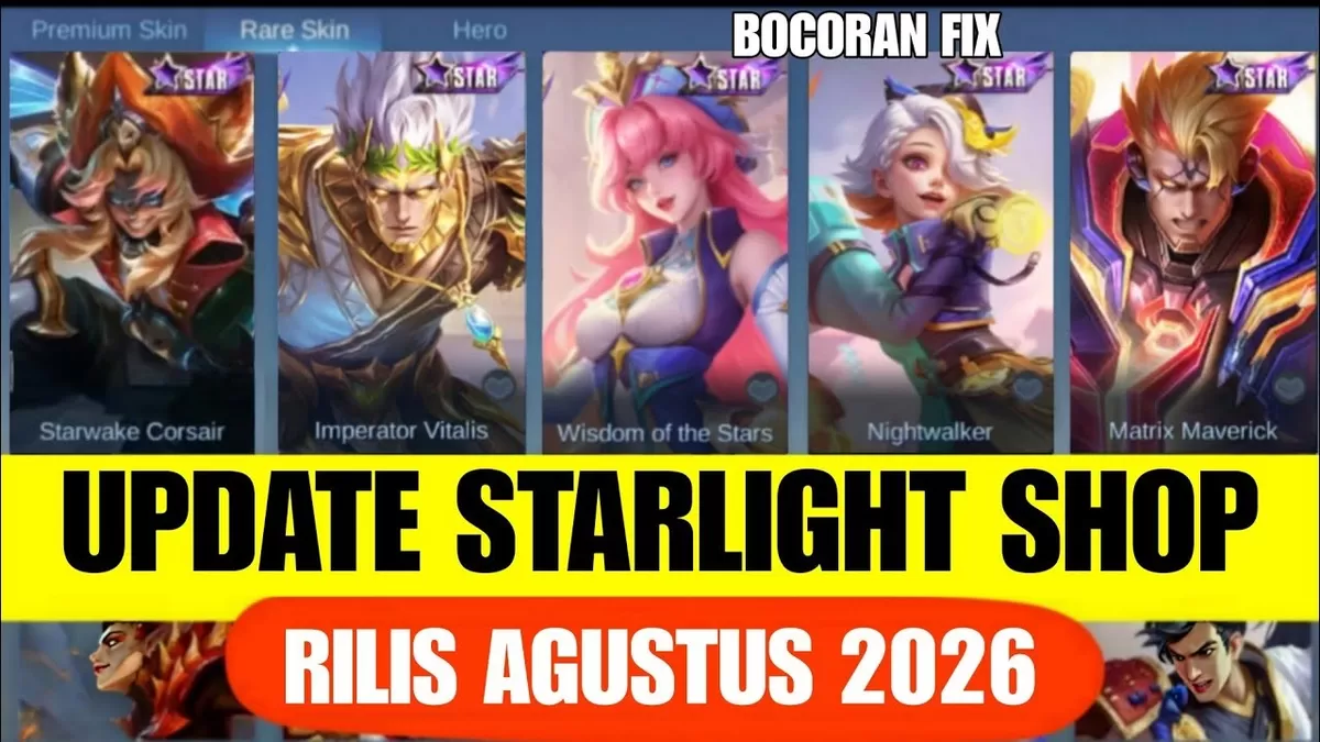 Berikut pembahasan mengenai bocoran Skin Starlight Mobile Legends bulan Agustus 2026.