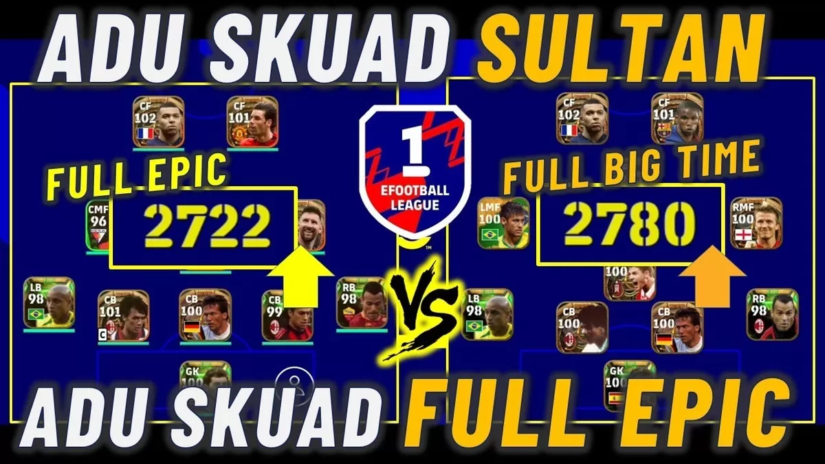 Squad full Epic di eFootball tanpa top up