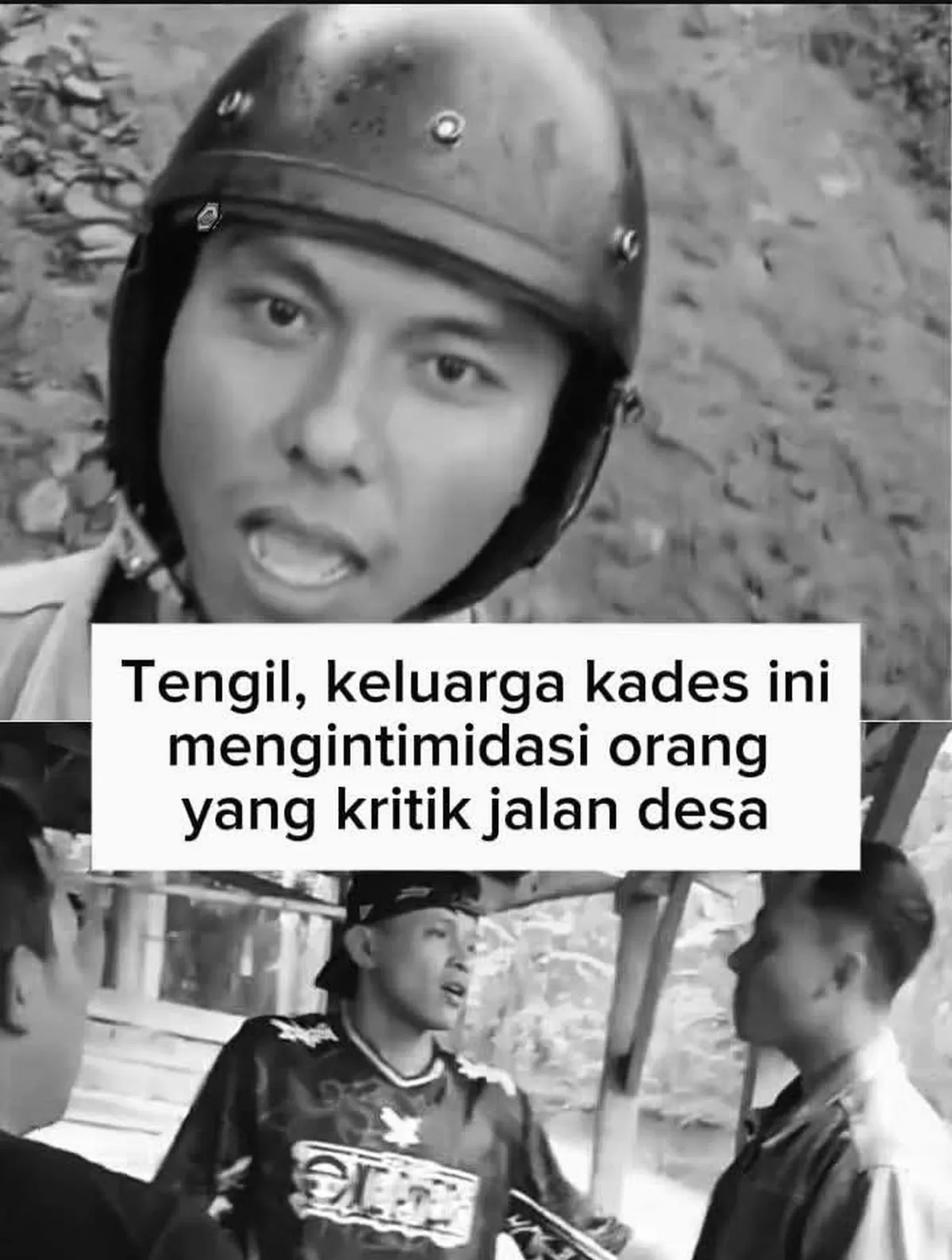 Tengil, keluarga Kades Panggalih, Cisewu, Garut intimidasi warga yang kritik jalan desa, belum lama ini. (Istimewa for Pantura Network)