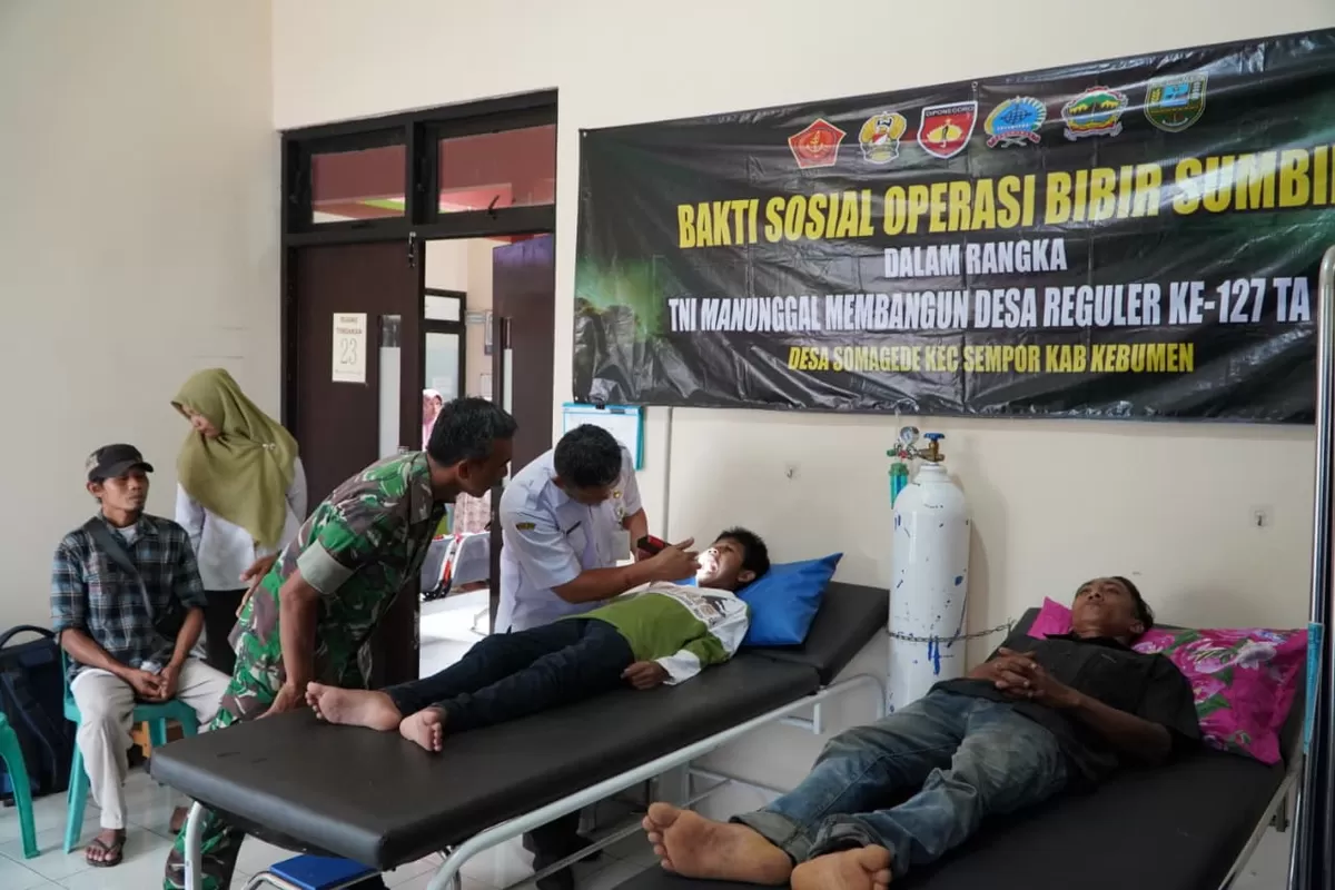 TMMD Tak Hanya Bangun Infrastruktur, Kodim Kebumen Fasilitasi Operasi Bibir Sumbing Gratis 