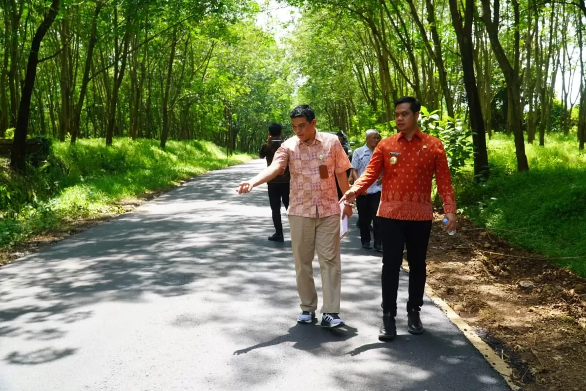 Bupati Jepara, Witiarso Utomo (Mas Wiwit) mengecek salah satu infrastruktur jalan di Jepara, belum lama ini. (Istimewa for Pantura Network)
