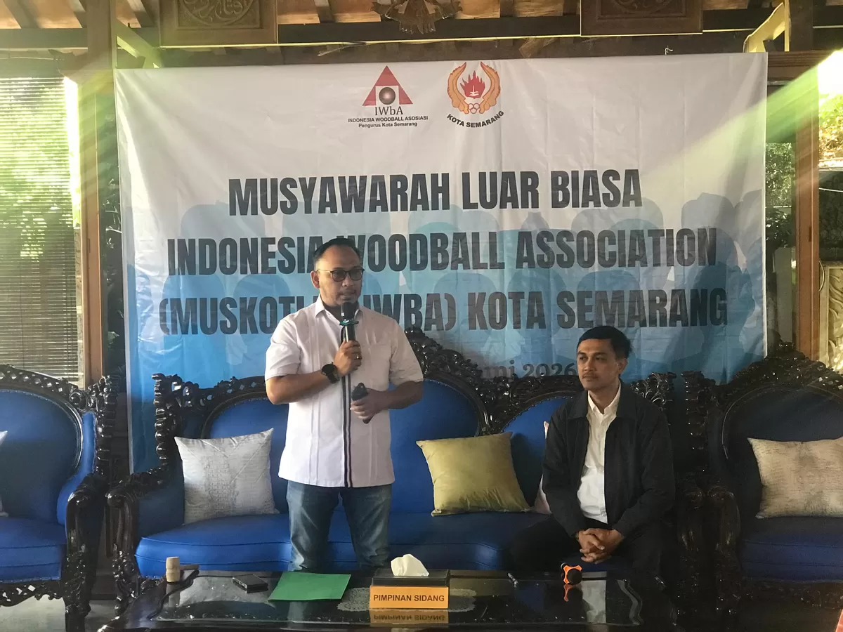Gumilang Febriyansyah saat resmi terpilih sebagai Ketua Umum Indonesia WoodBall Association (IWbA) Kota Semarang saat Musyawarah Luar Biasa (Muslub) di Pendopo Sumurboto, Selasa (16/6/2026). (Istimewa for Pantura Network)