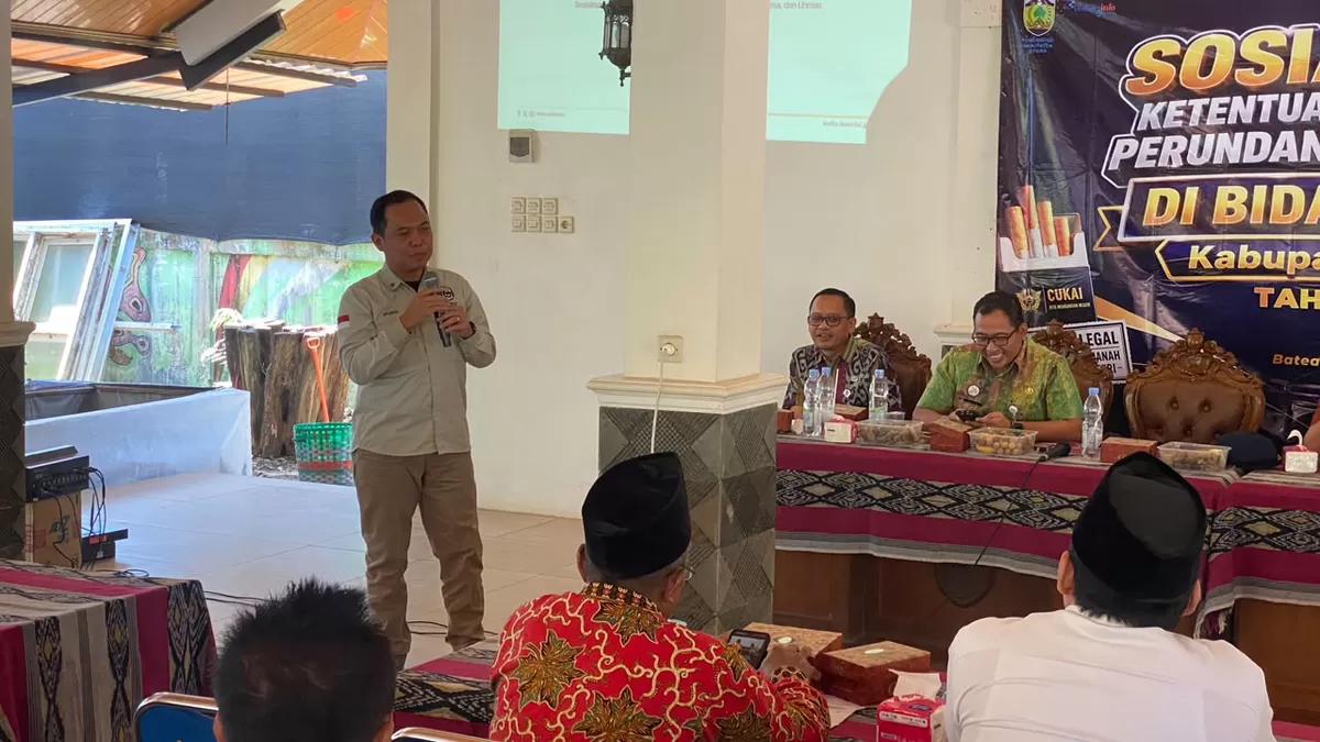 Salah satu pembicara pada Sosialisasi Ketentuan Perundang-undangan ihwal Cukai, Selasa (14/7/2026). (Istimewa for Pantura Network)
