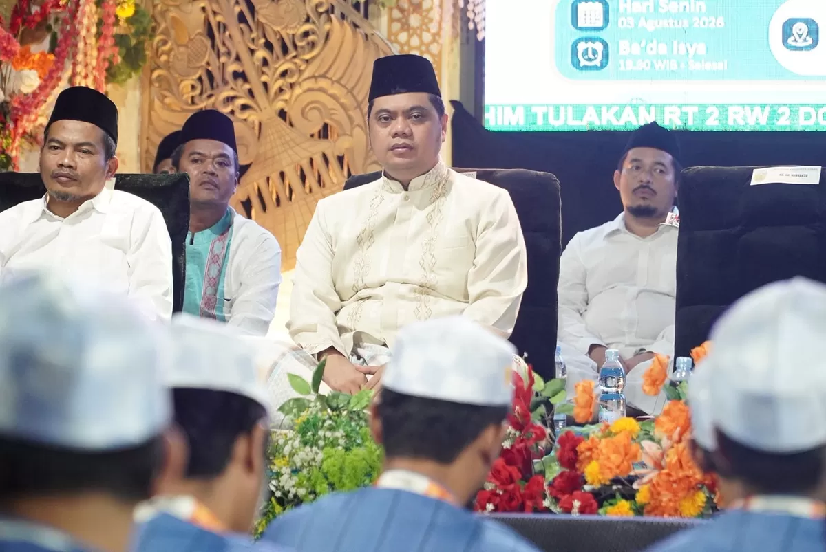 Bupati Jepara, Witiarso Utomo saat Jepara Bersholawat di Halaman Masjid Baiturrahim, Desa Tulakan, Kecamatan Donorojo, Kabupaten Jepara, Senin (3/8/2026). (Istimewa for Pantura Network)