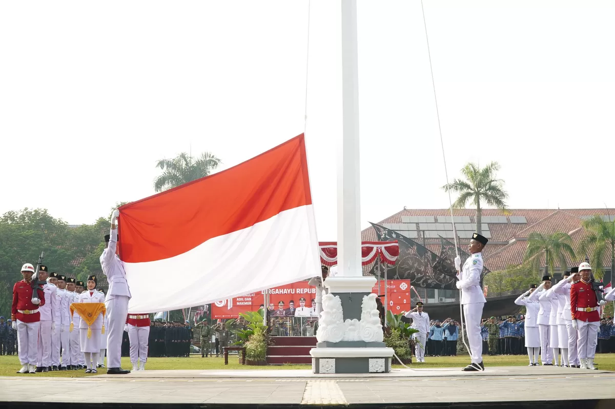 Upacara HUT ke 81 Republik Indonesia di Alun-alun 1 Jepara  (Istimewa for Pantura Network )