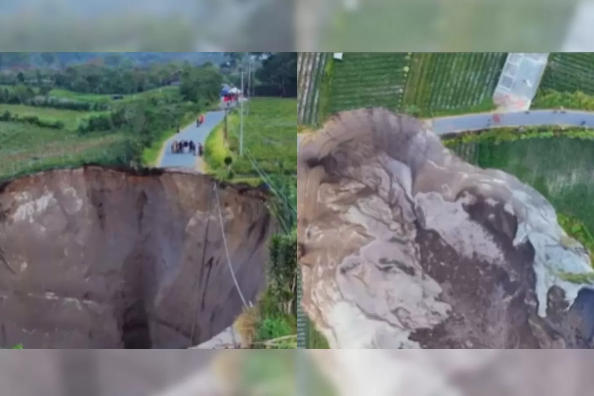 Menyoroti fenomena lubang raksasa di Kecamatan Ketol, Aceh Tengah yang viral di media sosial. (Instagram.com/@trendingbuzz.id)