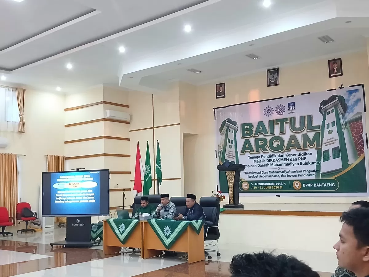 Kegiatan Baitul Arqam Tenaga Pendidik dan Tenaga Kependidikan Kabupaten Bulukumba yang berlangsung di Balai Pelatihan Vokasi dan Produktivitas (BPVP) Bantaeng, Sabtu (21/6/2026).