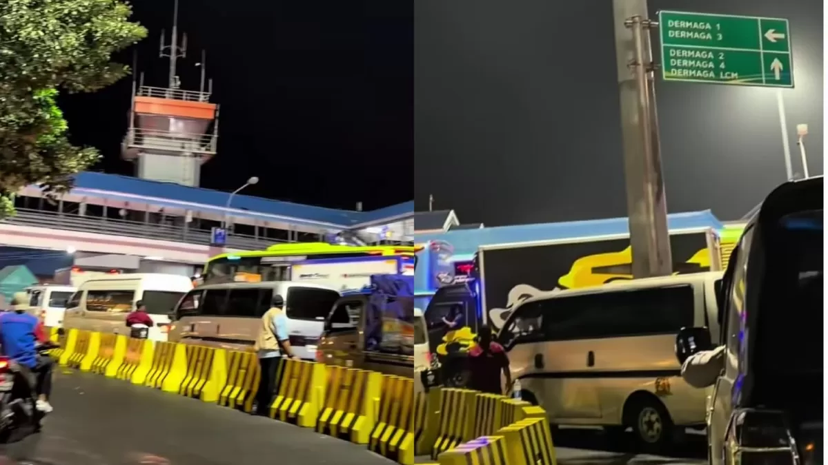 Viral masyarakat mengeluh kemacetan panjang di Pelabuhan Ketapang. (Instagram/diahrara91)