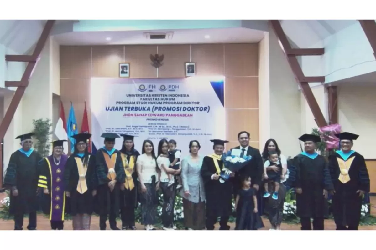 Sidang Terbuka Promosi Doktor yang digelar di Kampus Pascasarjana UKI, Jakarta Pusat, Kamis 2 Juli 2026.