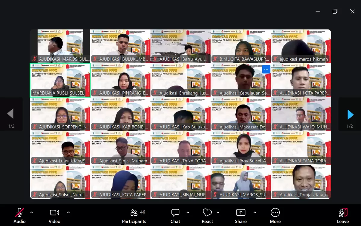  Pegawai Pemerintah dengan Perjanjian Kerja (PPPK) Bawaslu Bulukumba saat mengikuti orientasi secara pembelajaran jarak jauh (Distance Learning). Senin (6/7/2026).