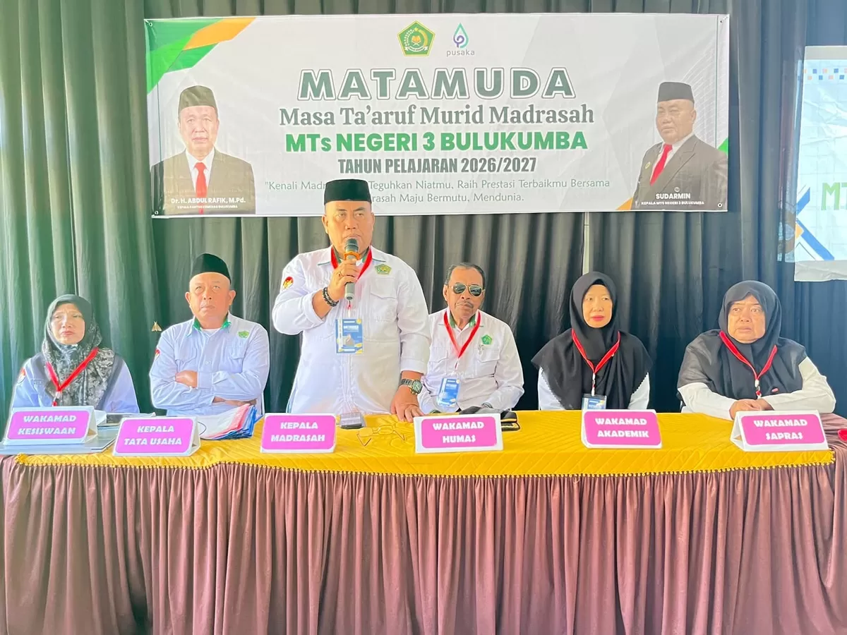 uasana penuh semangat dan antusiasme menyelimuti pembukaan Masa Ta'aruf Murid Madrasah (Matamuda) di Madrasah Tsanawiyah Negeri (MTsN) 3 Bulukumba pada Senin, 13 Juli 2026