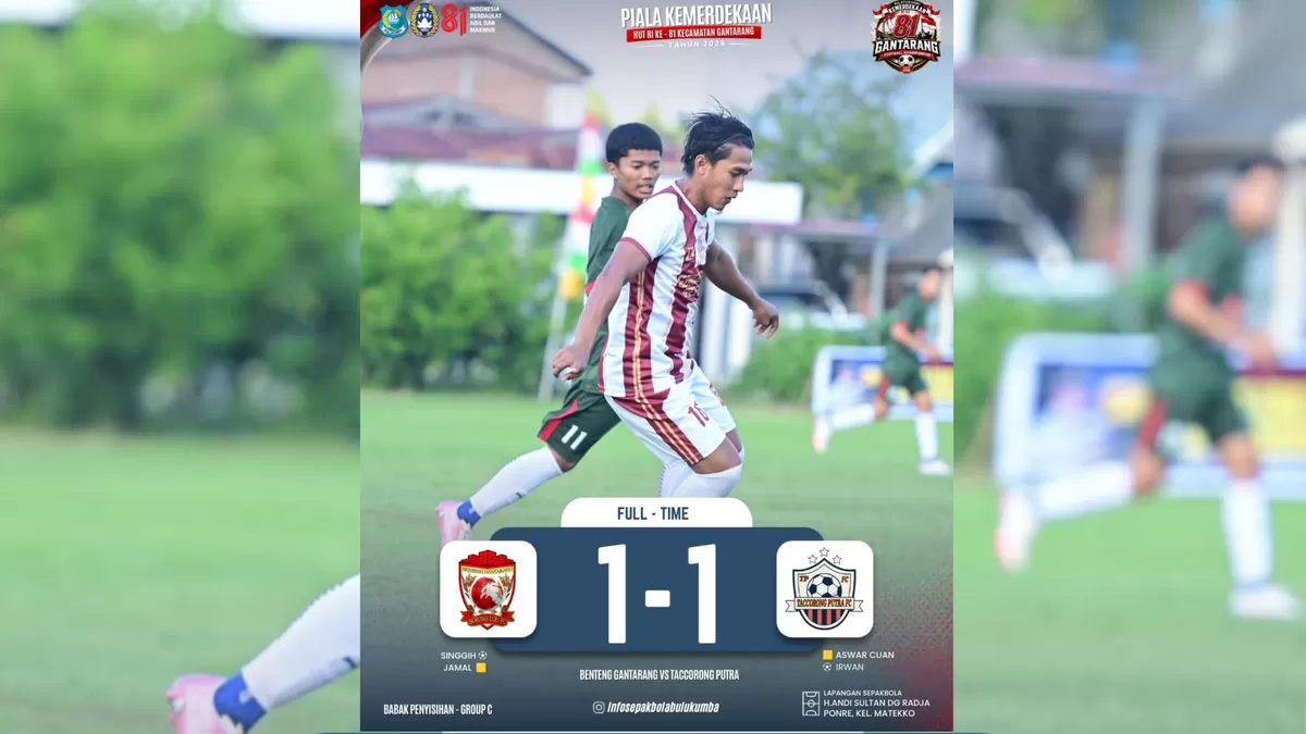 Taccorong Putra FC tahan imbang Benteng Gantarang 