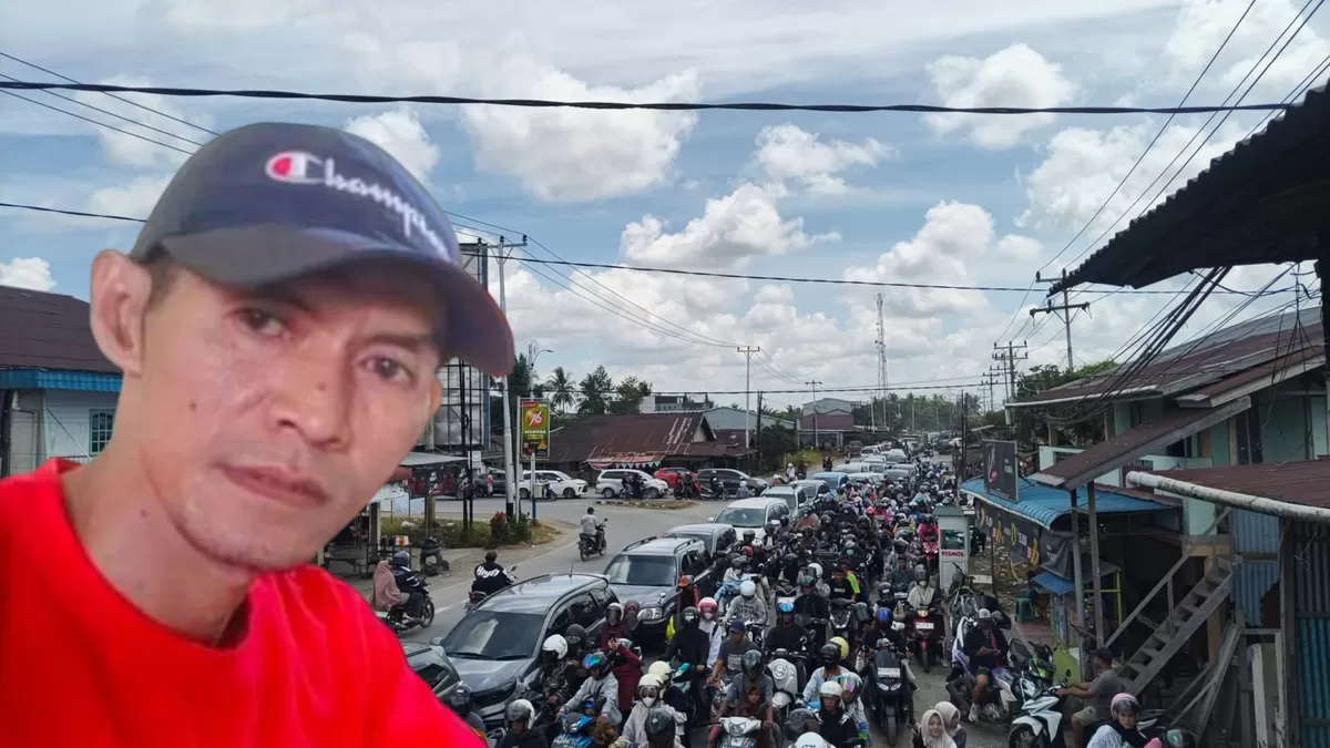 Hari raya idul Fitri jalan raya tebas macet (Yokalbar)