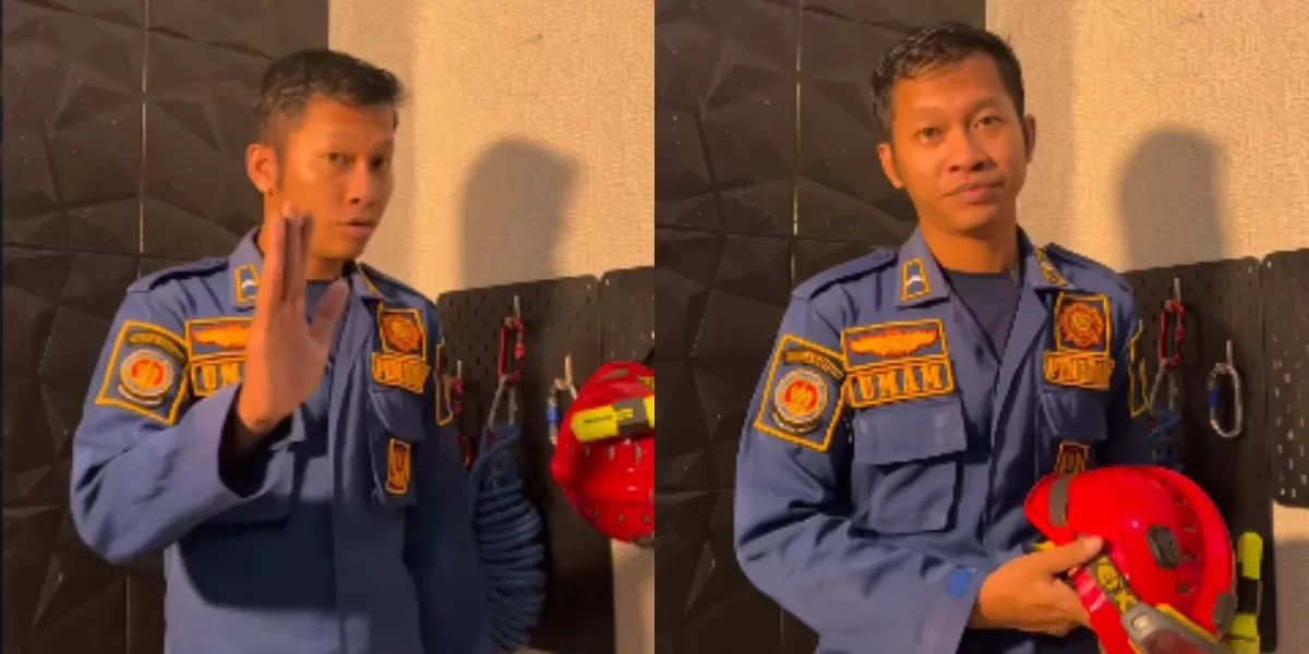 Menyoroti penuturan seorang petugas Damkar yang mengaku mendapatkan teror setelah membagikan konten edukasi terkait fungsi helm. (Instagram.com/@xkhairulumam)