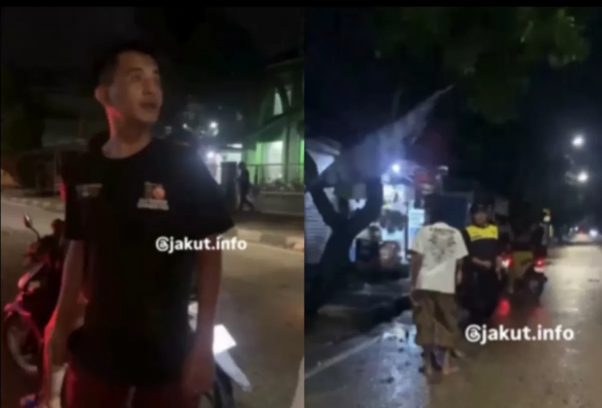Menyoroti peristiwa viral pemotor yang diduga menganiaya warga di wilayah Koja, Jakarta Utara saat wilayah tersebut dilanda banjir (Instagram.com/@jakut.info)