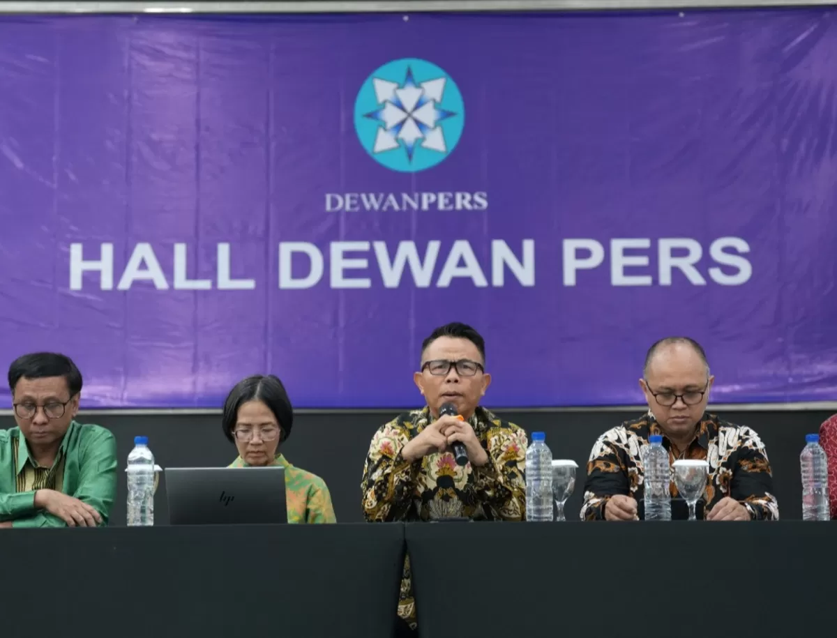Ketua KTP2JB, Suprapto soroti lemahnya dukungan perusahaan platform digital terhadap jurnalisme berkualitas saat konferensi pers dengan awak media di Gedung Dewan Pers, Jakarta, Selasa 27 Januari 2026 (Dok. Istimewa)