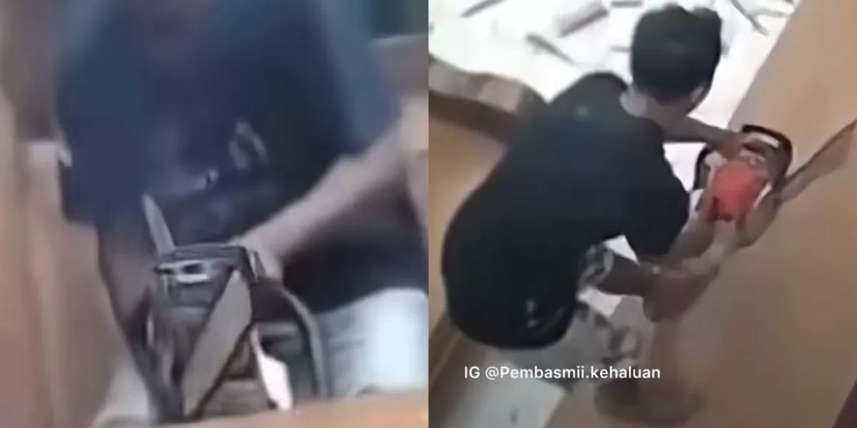 Menyoroti insiden seorang suami di Jawa Tengah yang dilaporkan nekat membelah rumahnya jadi dua gegara dugaan perselingkuhan sang istri (Instagram.com/@pembasmii.kehaluan)