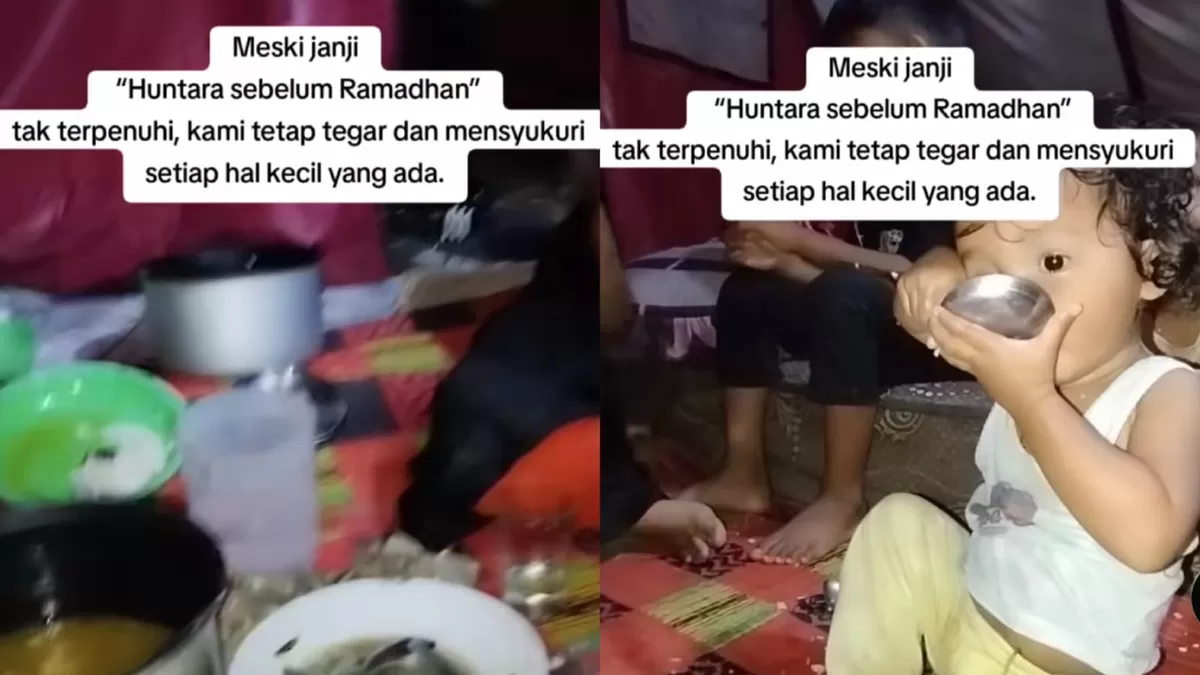 Momen warga Aceh Timur yang harus merasakan sahur pertama Ramadan di tenda pengungsian (TikTok/294.me)