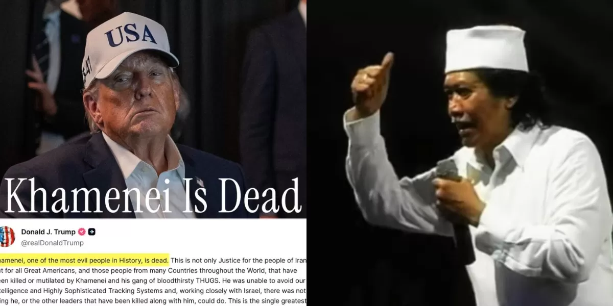 Menyoroti penuturan penceramah, Cak Nun yang pernah ungkap analisis tajamnya terkait konflik perang AS-Israel vs Iran (Instagram.com/@realdonaldtrump - YouTube.com/CakNun)