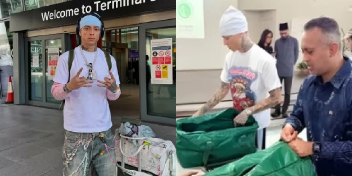 Mengintip aksi rapper, Central Cee yang viral usai terekam kamera sedang menyiapkan paket Lebaran 2026 saat menjelang konser di Singapura (Instagram.com/@jakarta.keras - @centralcee)