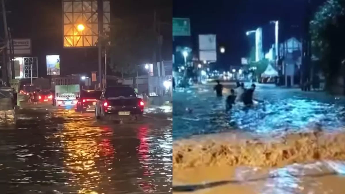 Banjir terjadi di Ketanggungan, Brebes yang menjadi jalan arus balik usai mudik Lebaran (Instagram/fadhpliambarr - humasresbrebes)
