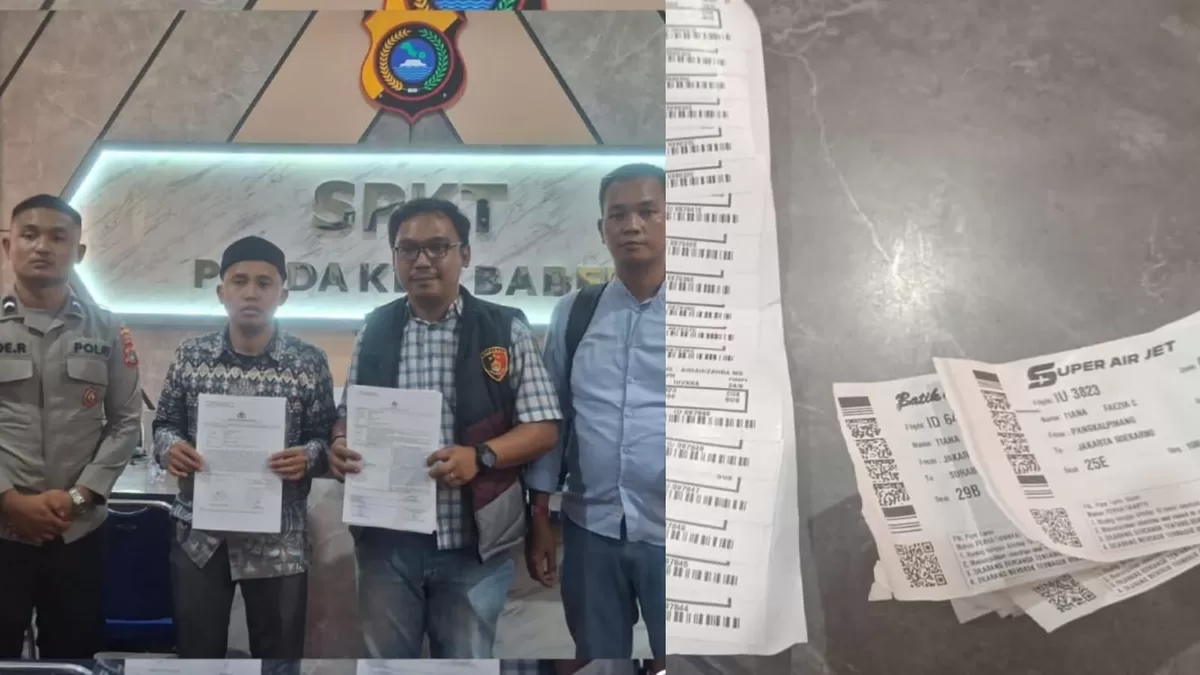 Super Air Jet buka suara terkait isu viral usai disebut tinggalkan 29 penumpang yang menuju Jakarta dari Pangkalpinang (Instagram/humaspoldakep.babel)