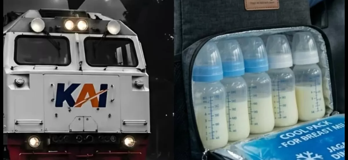 Ilustrasi - lokomotif kereta api dan cooler bag untuk ASI (Instagram/rumpi_gosip)
