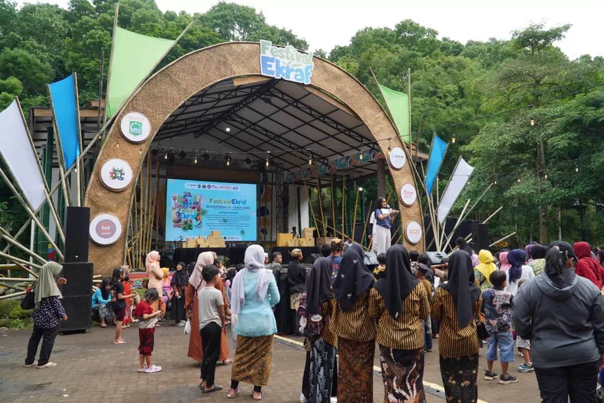 Peserta ICF 2026 mengikuti rangkaian kegiatan di kawasan Boon Pring, Kabupaten Malang, yang menjadi pusat pengembangan Bamboo Living Museum sebagai ruang kolaborasi budaya, alam, dan ekonomi kreatif, 8 sampai 10 Mei 2026. (Dok. ICCN)