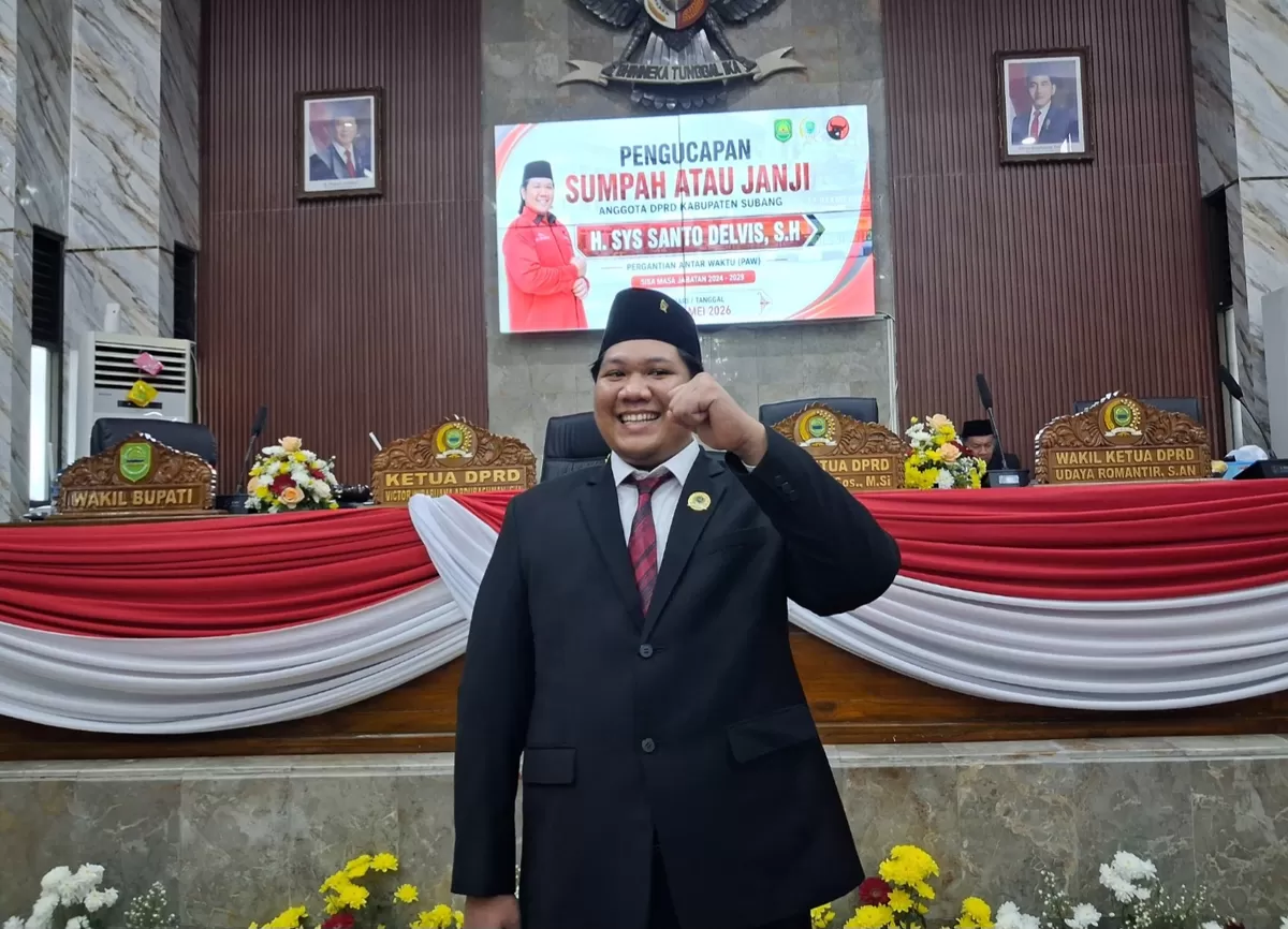 H. Sys Santo Delvis usai pelantikan sebagai anggota DPRD Kabupaten Subang melalui mekanisme PAW, siap memperjuangkan aspirasi petani di parlemen, Kamis 7 Mei 2026