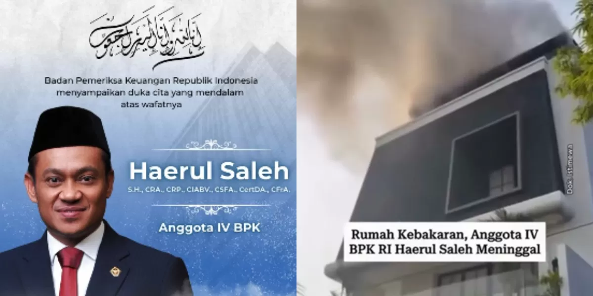Menyoroti insiden kebakaran yang melanda kediaman anggota BPK, Haerul Saleh di Jagakarsa, Jakarta Selatan, pada Jumat, 8 Mei 2026 (Instagram.com/@bpkofficial - @ctd.insider)