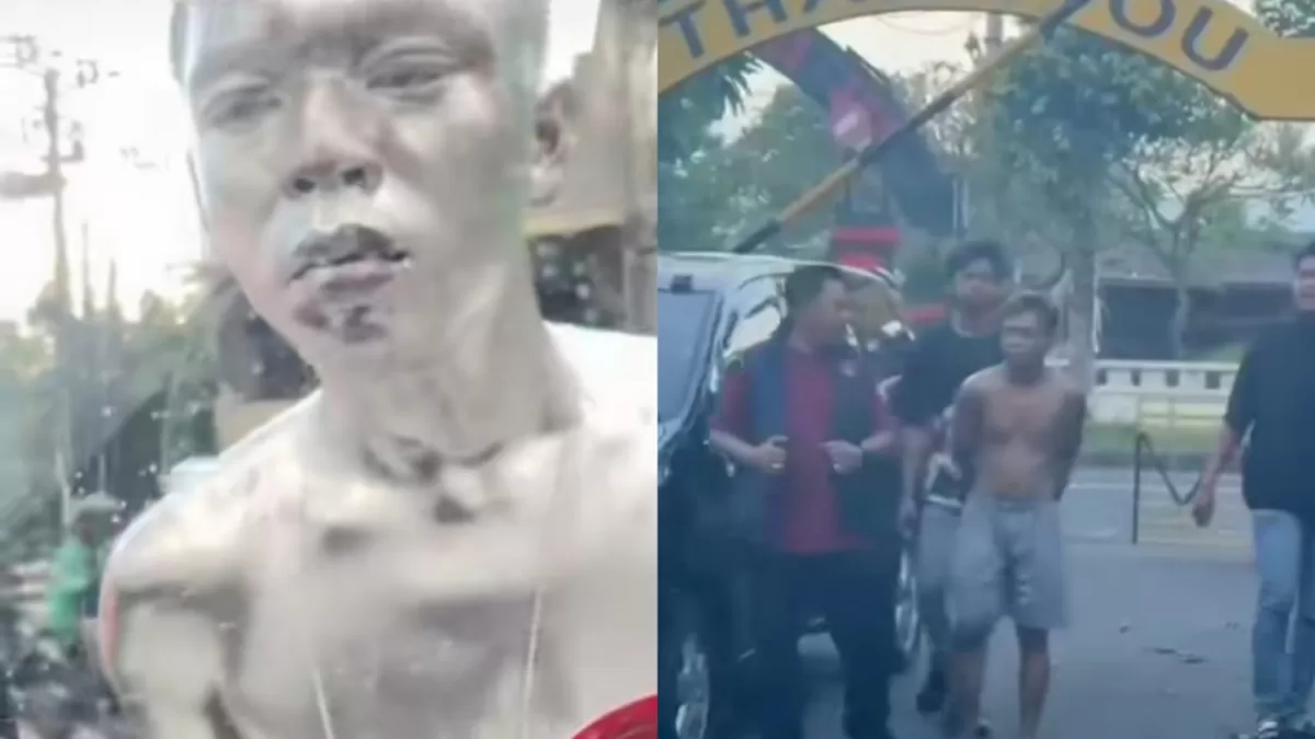 Viral manusia silver di Bali minta uang sambil menodongkan pisau (Instagram/polrestadenpasar)
