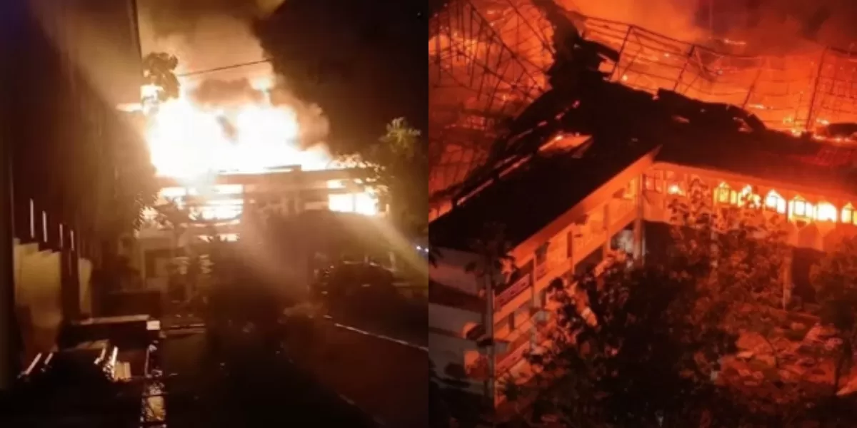 Menyoroti insiden kebakaran di kompleks Kantor Bupati Bulungan, Kalimantan Utara (Kaltara), pada Kamis, 21 Mei 2026 (Instagram.com/@pemadm_kab.bulungan)