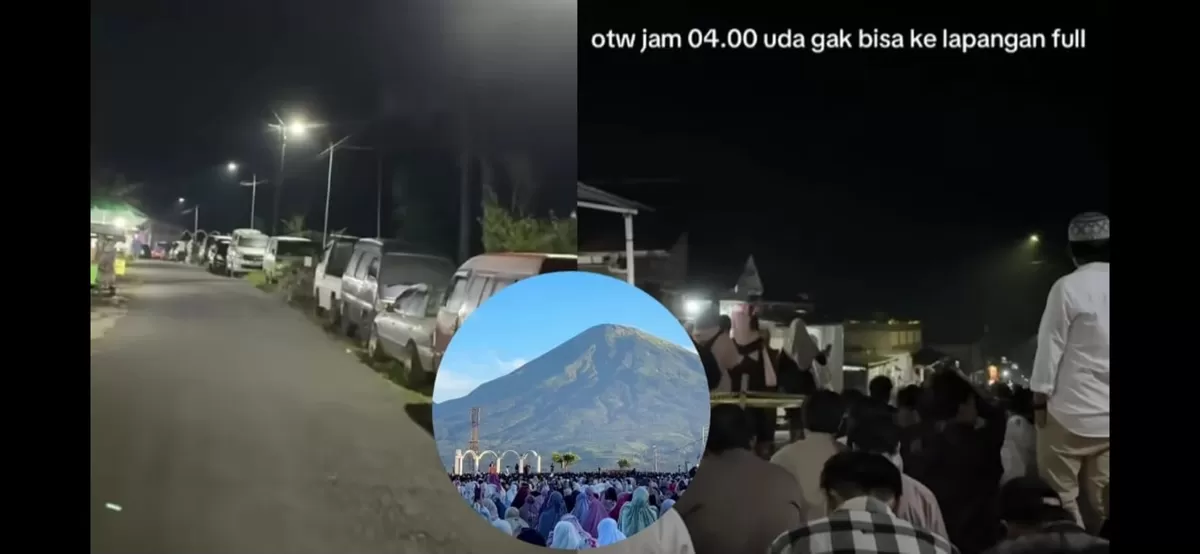 Lapangan Garung di Wonosobo yang selalu viral ketika momen salat Id (Instagram/dwiriyantoo - erma_indri)