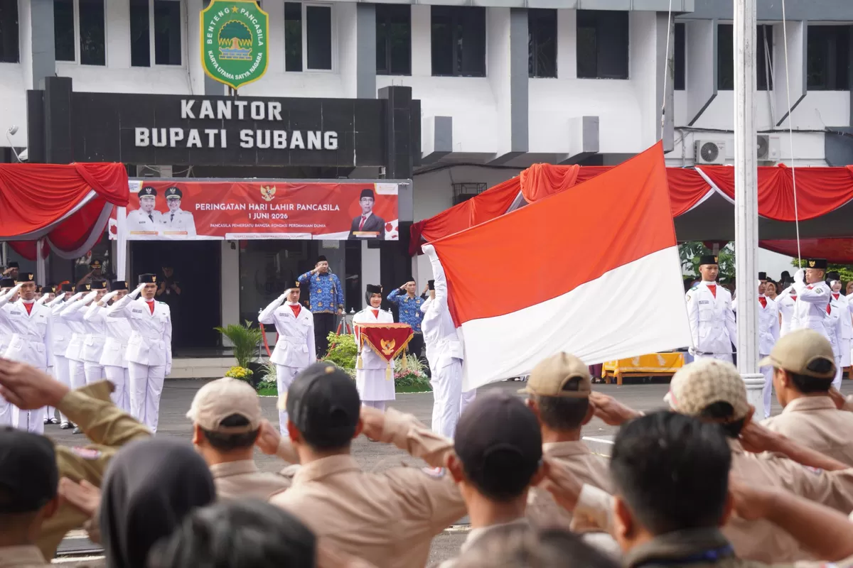 Suasana upacara peringatan Hari Lahir Pancasila 2026 di Halaman Kantor Bupati Subang yang dipimpin langsung Bupati Subang Reynaldy Putra Andita Budi Raemi, Selasa 2 Juni 2026 (Dok. Istimewa)