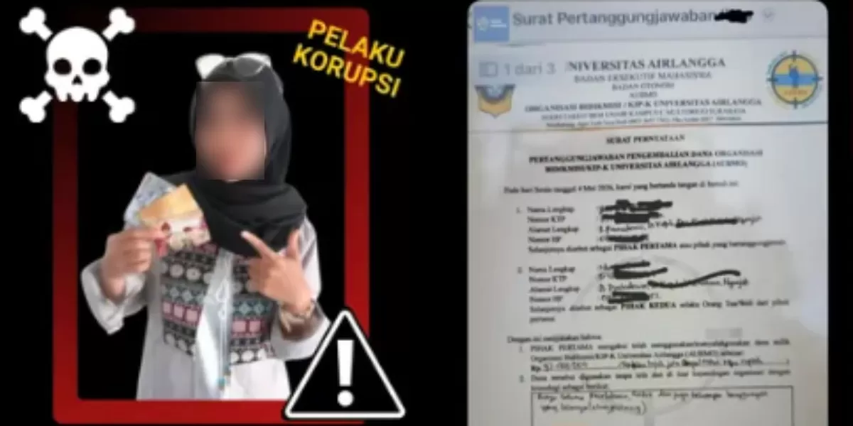 Menyoroti dugaan kasus korupsi yang melibatkan seorang mahasiswi di Universitas Airlangga (Unair) terkait iuran penerima KIP-K (Instagram.com/@unairjournal)