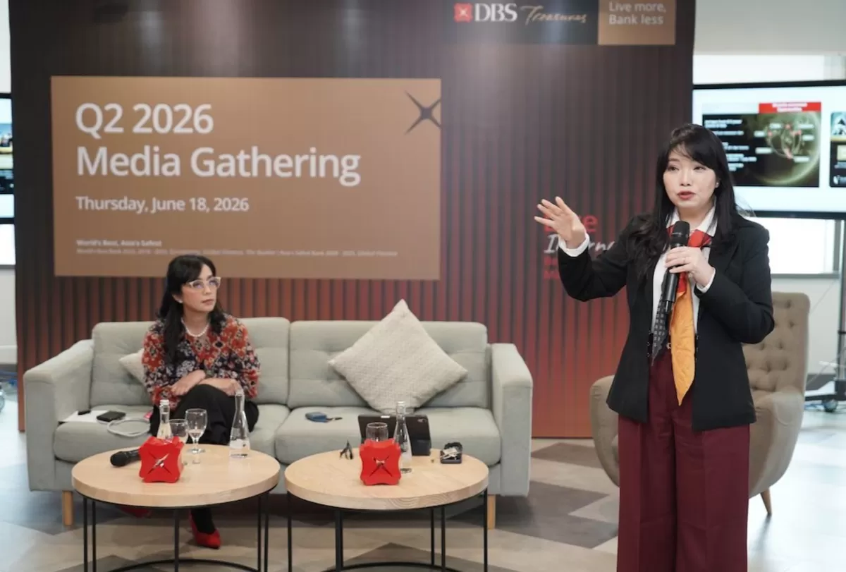 Perwakilan Bank DBS Indonesia memaparkan strategi wealth management berbasis insight global dalam acara Media Gathering Q2 2026 di Jakarta, Kamis 18 Juni 2026 (Dok. DBS Indonesia)