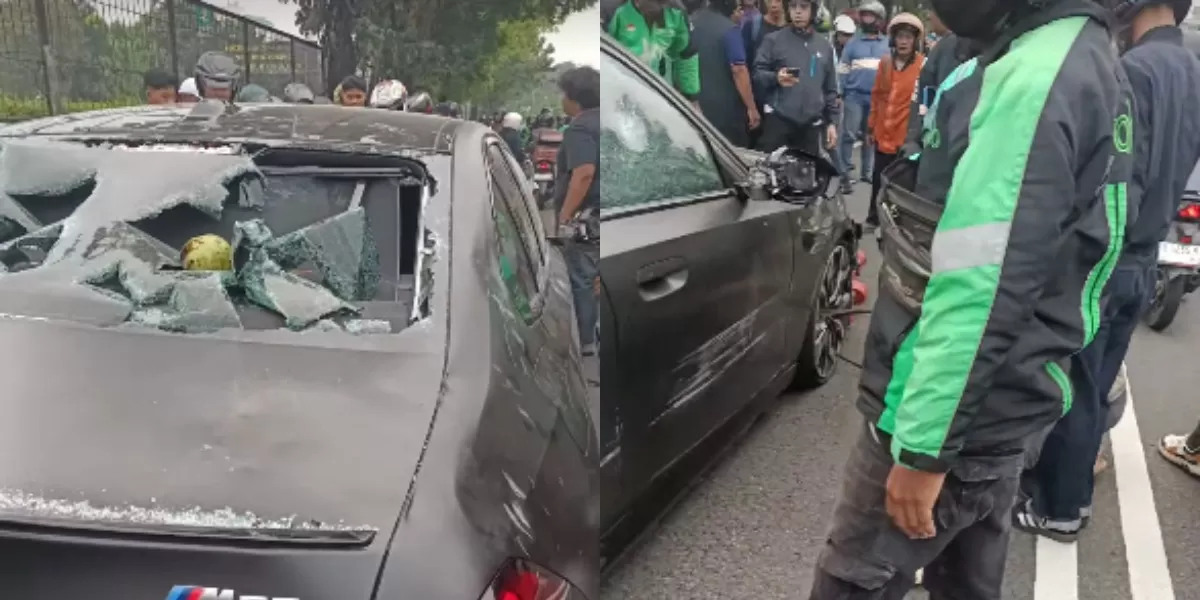 Menyoroti viralnya dugaan insiden tabrak lari yang melibatkan mobil BMW i5 di kawasan Kebon Jeruk, Jakarta Barat, pada Senin, 22 Juni 2026 (Instagram.com/@reyga_motor)