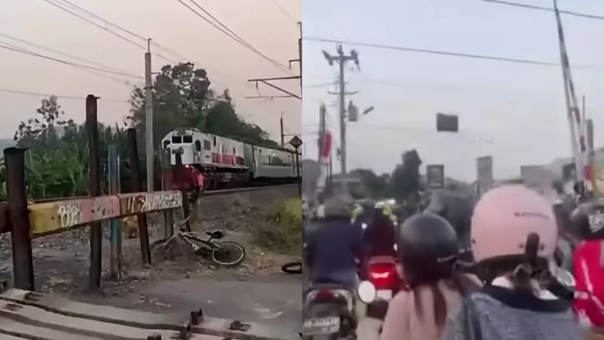 Momen kereta api berhenti luar biasa (BLB) pascagempa di Bantul, Yogyakarta (Instagram/merapi_uncover)