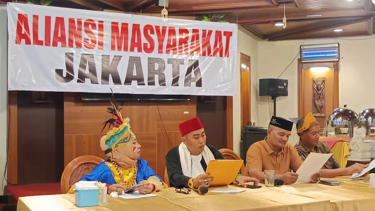 Aliansi Masyarakat Jakarta menggelar konferensi pers dan mengajak seluruh pihak menjaga Jakarta tetap kondusif, tertib, aman, dan damai, Jumat, 21 Agustus 2026 (Dok. Istimewa)