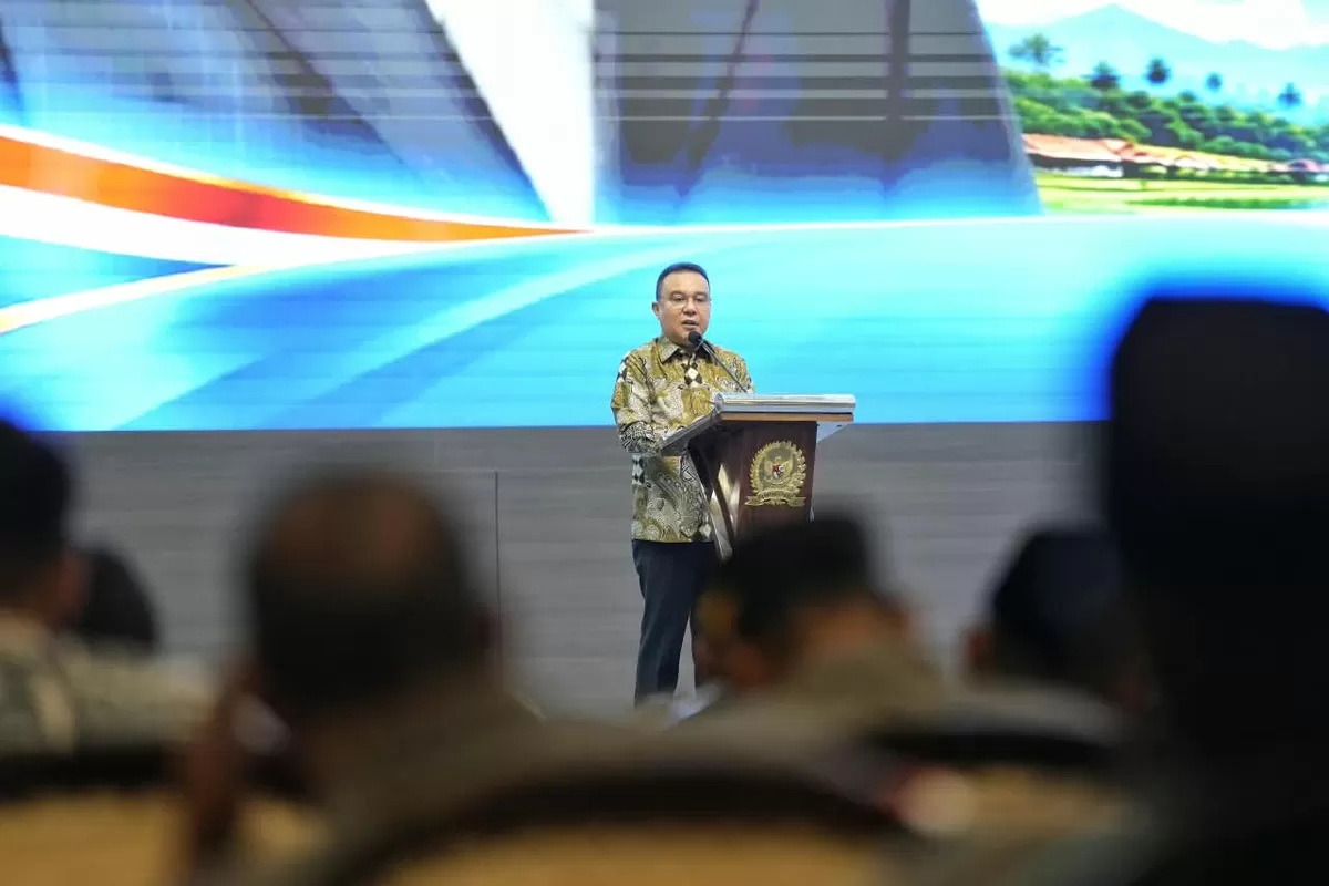 Wakil Ketua DPR RI Sufmi Dasco Ahmad saat membuka Rakernas Asosiasi Kepala Desa Seluruh Indonesia di Jakarta, Rabu, 9 September 2026 (Dok. Istimewa)