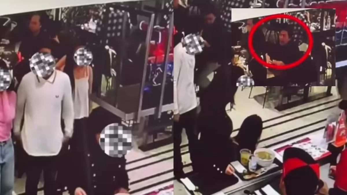 Viral rekaman CCTV wanita ditendang di food court salah satu mal di Jakarta Pusat (Threads/trashygoddess)