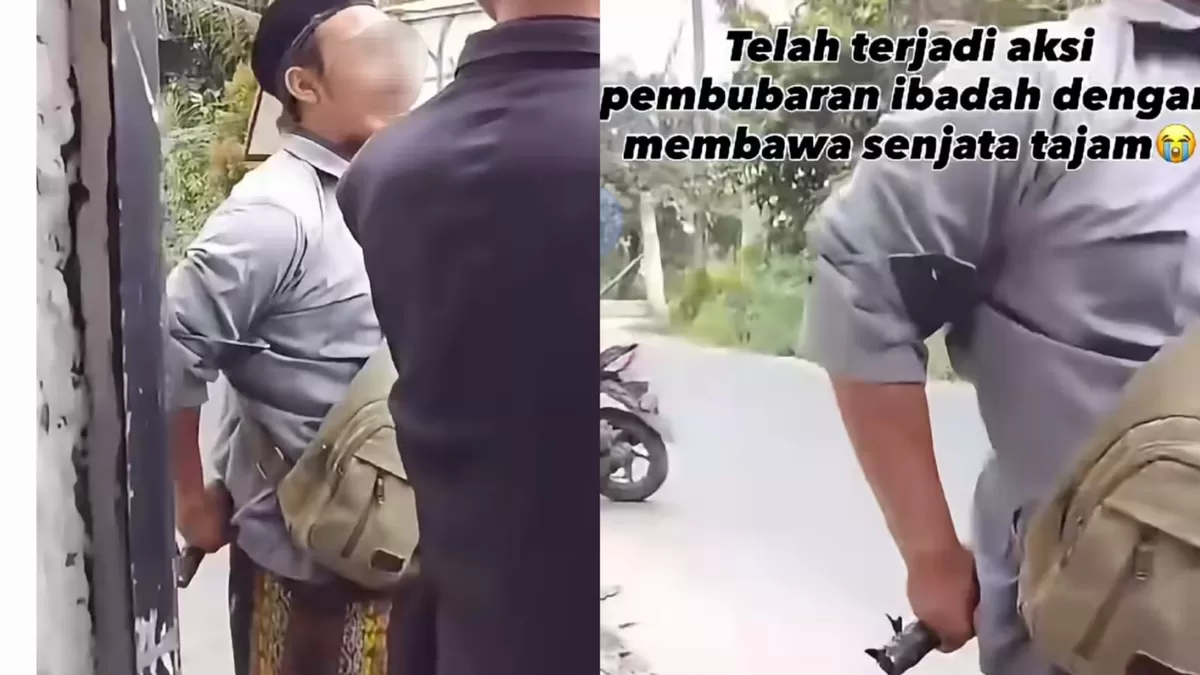 Viral pembubaran ibadah jemaat GKPI di Mekar Sari, Rajeg, Kabupaten Tangerang oleh sekelompok warga (Instagram/davidherson_official)