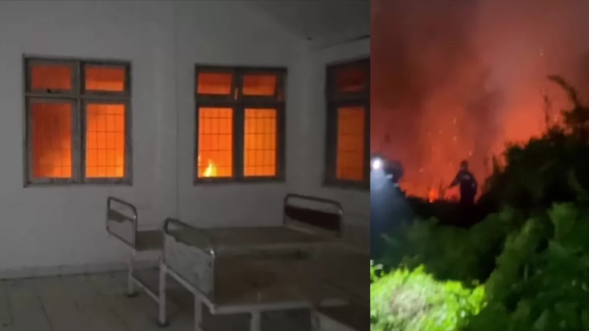 Kebakaran di sekitar area RSJ Sambang Lihum, Banjar, Kalimantan Selatan (Threads/keslingrsjsambanglihum)