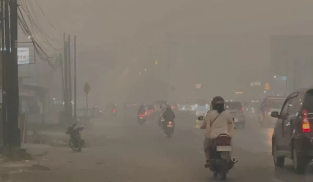 Kabut asap imbas karhutla masih menyelimuti sejumlah wilayah di Kalimantan (Threads/imquennnn98)