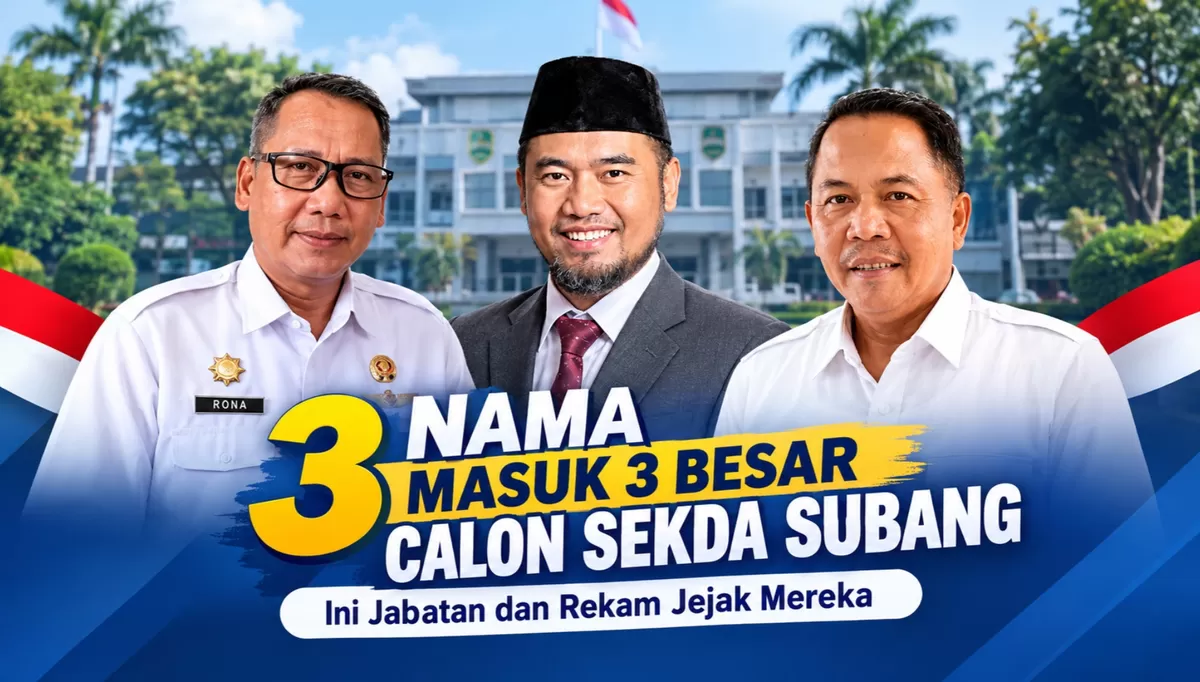 Iwan Syahrul Anwar (tengah), Rahmat Efendi (kanan) dan Rona Mairansyah (kiri) masuk tiga besar calon Sekda Subang