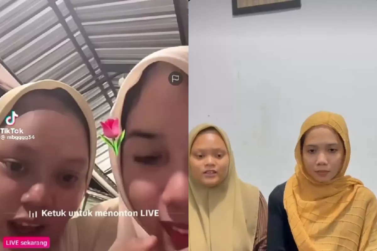 Dua pegawai SPPG Galang Barat 2 mengunggah video klarifikasi dan permintaan maaf usai viral mencemooh korban keracunan MBG saat sedang melakukan siaran live (Threads/@yaraaaaraa/Tiktok/@sppg.galang.barat)